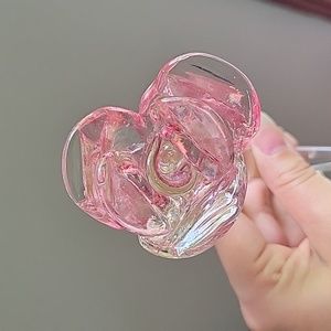 Pink glass long stem rose